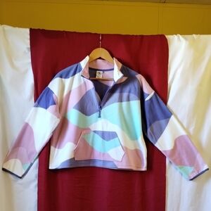 Athletic Works Blue and Pink Quarter-Zip Pullover